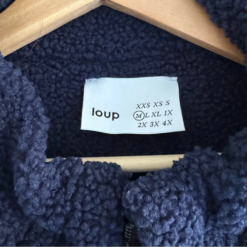 Loup Navy Shearling Bomber Jacket - Picture 2 of 7
